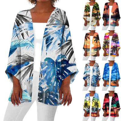 Женская повседневная модная легкая куртка средней длины с принтом, кардиган