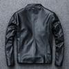 New Autumn and Winter Genuine Leather Jacket Men's First Layer Cowhide Slim Stand Collar Short Style