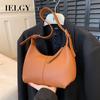 Solid Color PU Trendy Personalized Daily Commuting Small Bag, Simple Shoulder Underarm Zipper Women's Bag