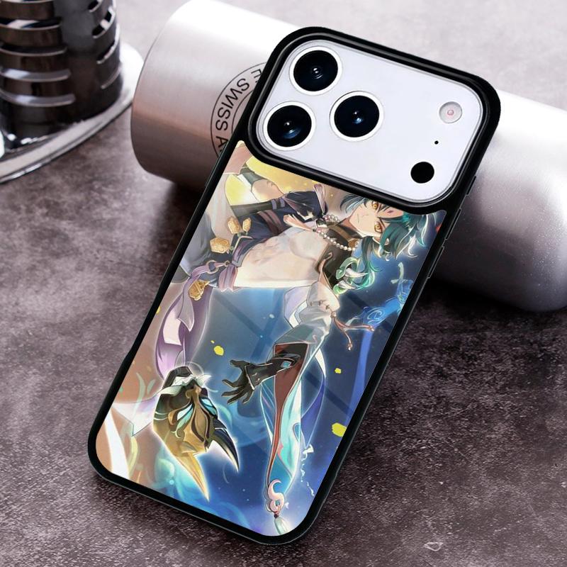 Мягкий чехол для телефона Genshin Impact Сяо для iPhone 17 16 15 Pro Max Air 14 13 12 11 Plus Ударопрочный чехол