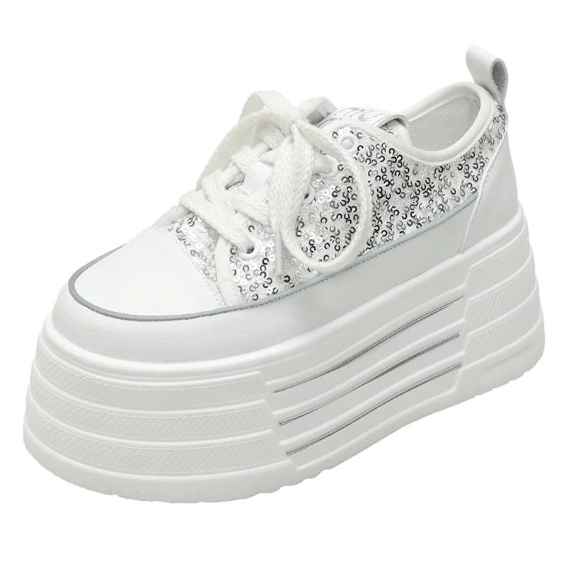 Модные блестящие кожаные балетки, повседневные кроссовки для папы, массивные кроссовки, женская платформа, спортивная обувь, женская обувь для скейтборда, обувь на скрытом каблуке, теннис