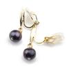 1 Looks Like a Pierced Clip Nickel Free [Accessories Salt] Pearl, Earring, Earring, Black, Hypoallergenic,