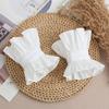 Fashion Shirt Detachable Cuffs Fake Sleeves Lace Mesh Decoration Womens Pleated False Cuffs Sweater Blouse Wrist Warmers