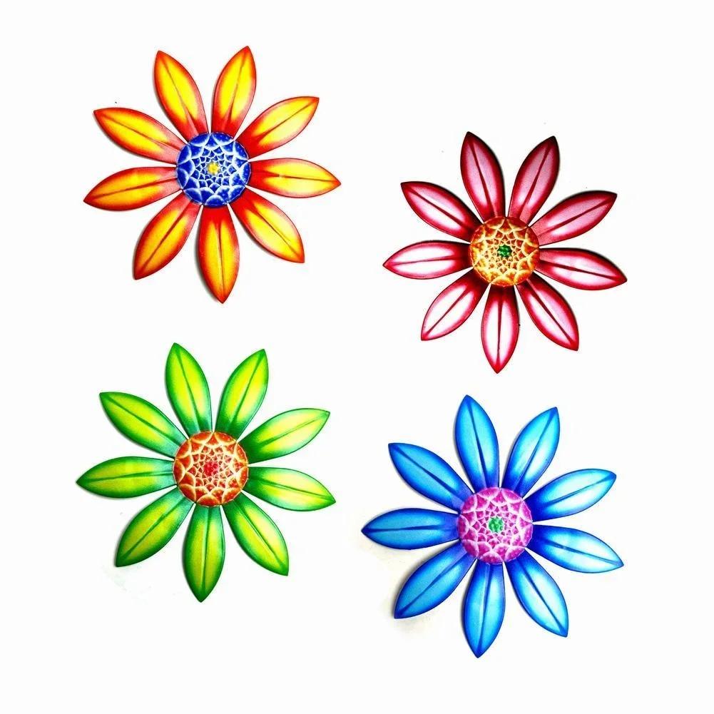 1 шт. Металлический Цветок Настенный Декор Искусство Скульптура Подвесное Украшение Дом Комната Сад Двор Украшение