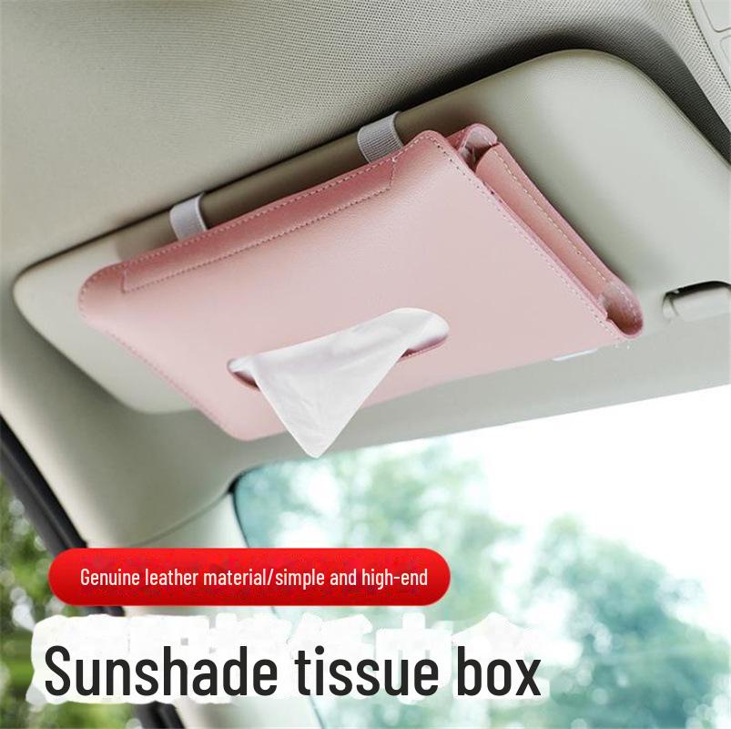 Кожаный автомобильный солнцезащитный козырек и подлокотник, коробка для салфеток - мультяшный дизайн