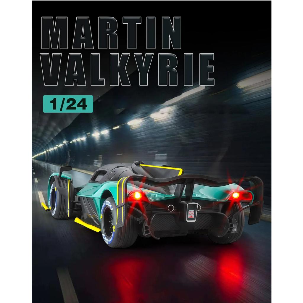 1/24 Aston Martin Valkyrie Сплав Спортивный Автомобиль Модель Литьевой Металл Гонки Супер Автомобили Модель Автомобиля Высокая Симуляция Звук и Свет Детская Игрушка Подарок