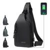 Men's Sling Bag Water Resistant Shoulder Chest Crossbody Bags Sling Backpack with USB Charging Port
