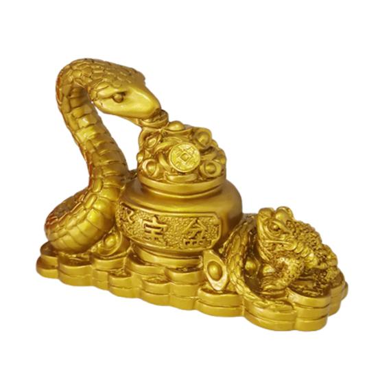 Украшение из смолы «Змея удачи», статуэтка змеи по фэн-шуй, настольная скульптура китайской зодиакальной змеи для дома