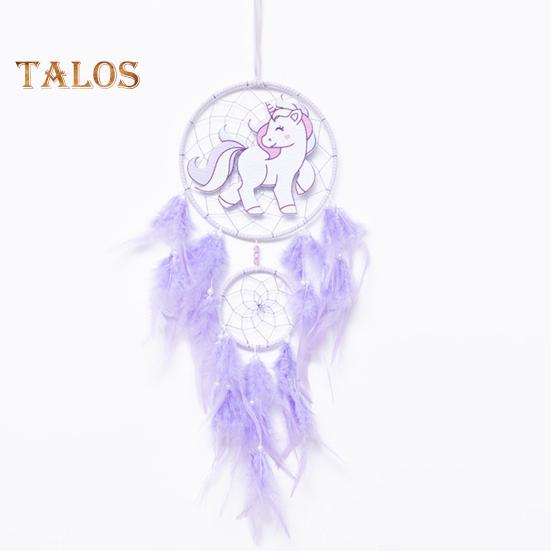 Dinosaur Dream Catcher Ornament Kids Faux LED Light Feather Dream Catcher Handmade Home Decor Birthday
