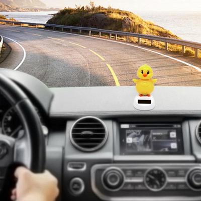 Украшение приборной панели автомобиля Солнечные танцующие фигурки цыплят Танцующие игрушки на солнечной батарее Мультяшные украшения в виде цыплят Фигурки Качающаяся голова