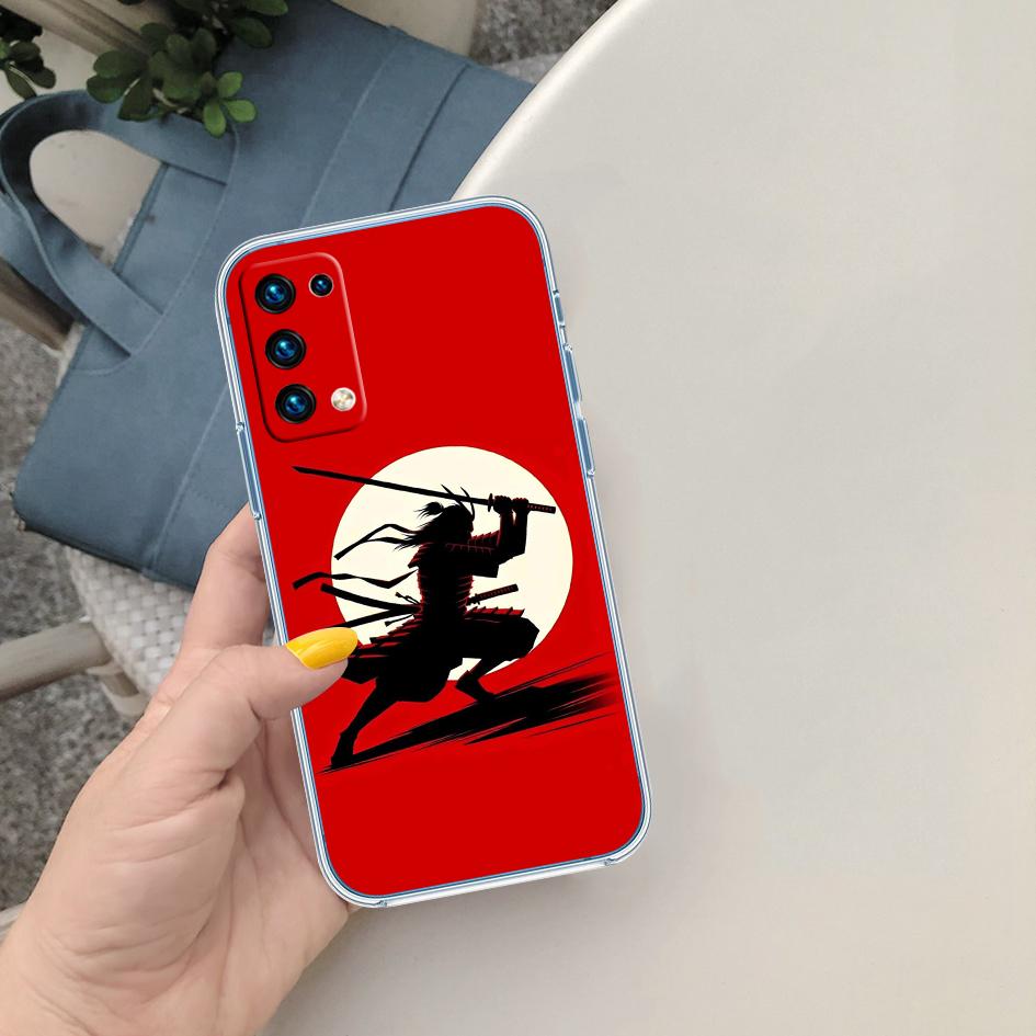 CJ70 Japan Samurai Soft Shell Transparent Phone Case for Motorola Moto Edge 20 30 40 50 S30 Fusion Ultra Pro Neo Lite + G200 G23