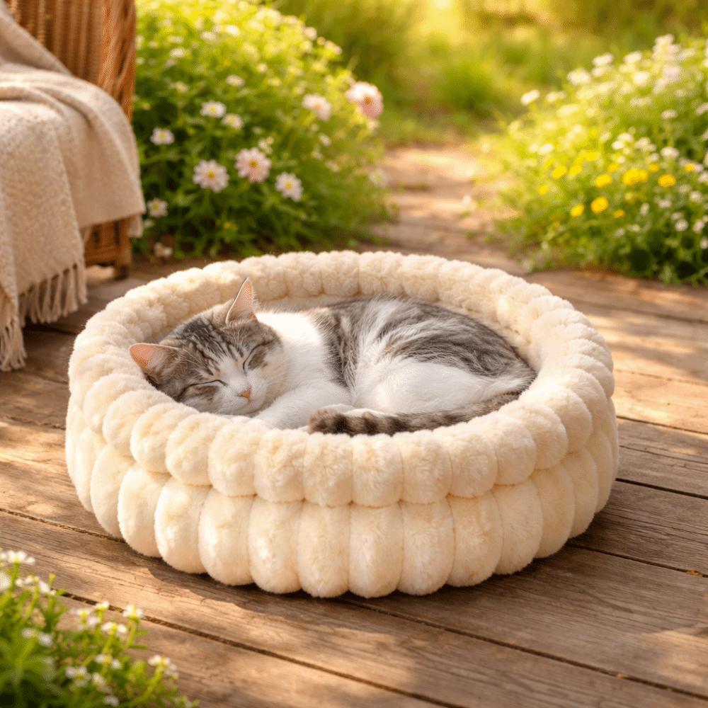 Warm Cat Sofa Bed Round Pet Sleeping Basket Dog Sleeping Mat Dog Kennel  for Cats and Dogs