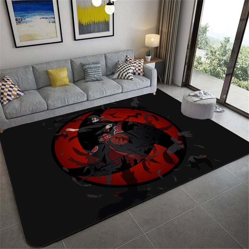 Anime Naruto Non-slip Area Rugs Large Mat Rugs for Living Room Comfortable Carpet Soft Floor Mat Rugs for Bedroom