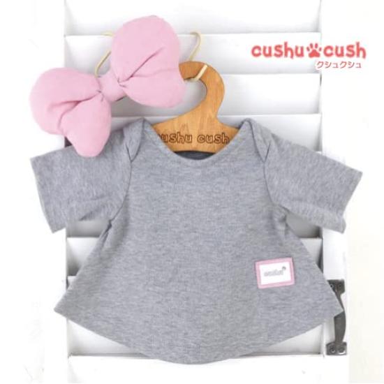 Cushu Cush Duffy Shellie May Costume Stuffed Animal Goods Clothes Long Sleeve Long Gray Knit Dress and Ribbon 2 Piece Set Cds478s Dress-up T-shirt