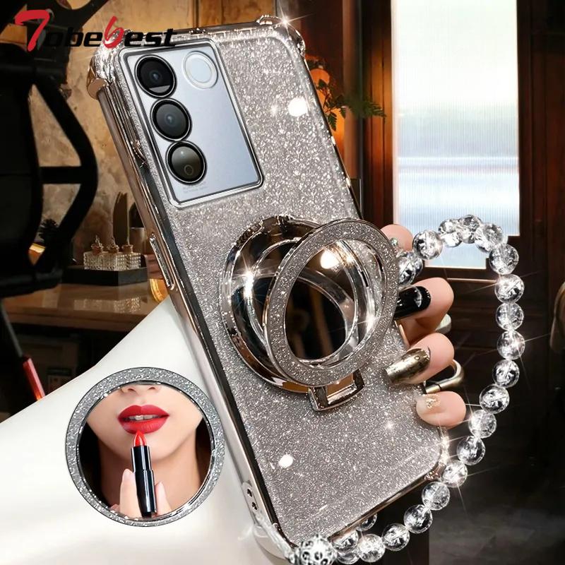 Противоударный прозрачный кристальный браслет с гальваническим покрытием, чехол-подставка для телефона Magsafe для Samsung Galaxy A15 A25 A35 A55 A14 A24 A34 A54 5G