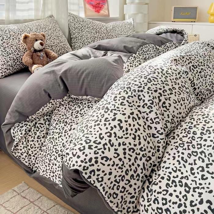 Двухслойный комплект из четырех простыней из чистого хлопка для мам и малышей класса А, постельное белье в стиле Ins для общежития