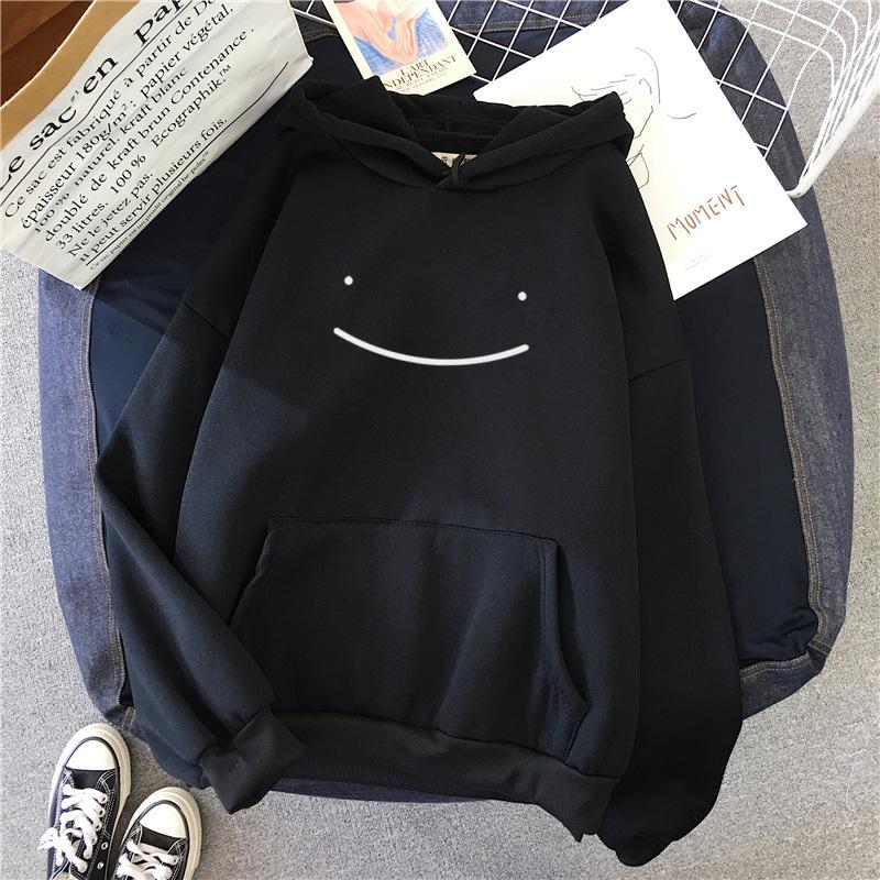 2023 Autumn Winter Fashion Clothing Hooded Casual Y2k Sweatshirt Women's Smile Face Solid Color Hoodies Lazy Style Loose Hoodie