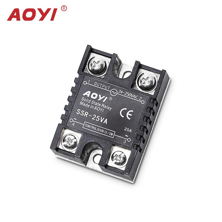 Твердотельное реле AOYI 24 В, 25 А-120 А, Однофазный модуль 220 В AC SSR-VA