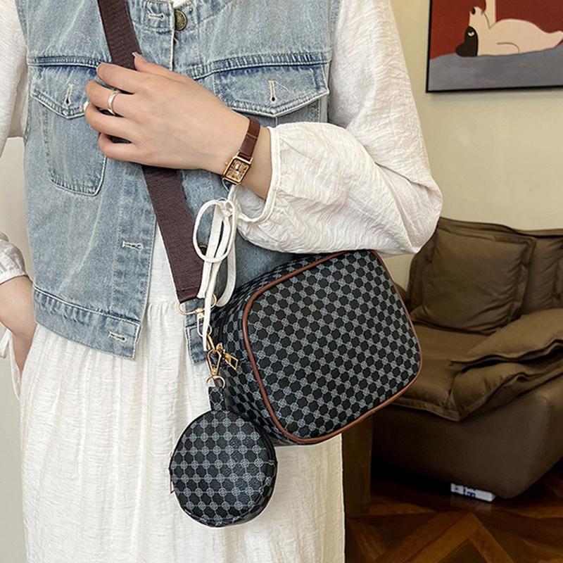 Винтажная трендовая квадратная сумка через плечо с небольшим узором из искусственной кожи, женская сумка через плечо