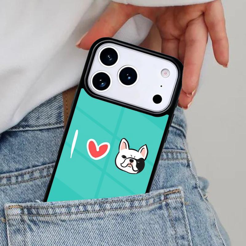 Я люблю чехол для телефона с французским бульдогом для iPhone 16e 15 14 13 12 17 Pro Max Plus Air 17pro Чехол