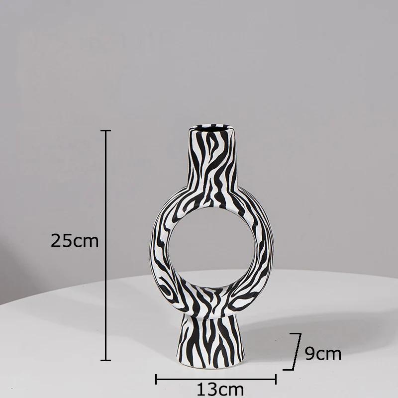 Креативная керамическая ваза с полой внутренней частью для украшения стола, цветочная композиция из искусственных цветов, декоративные вазы для цветов, эстетичный декор комнаты.