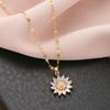 New Retro Sunflower Titanium Steel Necklace Women's High-end Design Sweater Chain Light Luxury Niche Internet Celebrity Accessories