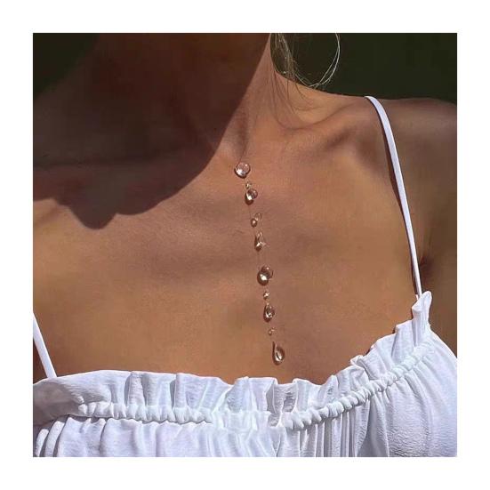 Прозрачные ювелирные изделия в виде капли воды, ожерелье из искусственного хрусталя и круглой бусины, серьги-кисточки, браслет из бисера в виде капли для свадебной вечеринки