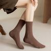 6 Pairs Cotton Middle Tube Socks Solid Color Cuffs Ruffles Socks New Knitted Long Socks  Fall Winter