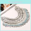 Ethnic Style Simulation Gemstone Decoration Tassel Design Women Necklace For Spring 2024