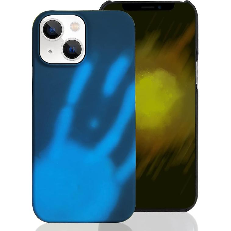 Omio Compatible with iPhone 14 Color Changing Protective Case, Thermal Sensor Case Heat Sensor Induction Fluorescent Temperature Sensing Creative