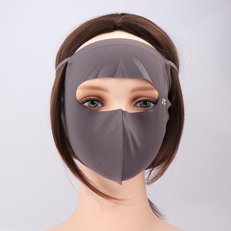 Sunscreen Mask Traceless Women Detachable Facekini Ice Silk Anti-Ultraviolet Summer Breathable Thin Cover Whole Face