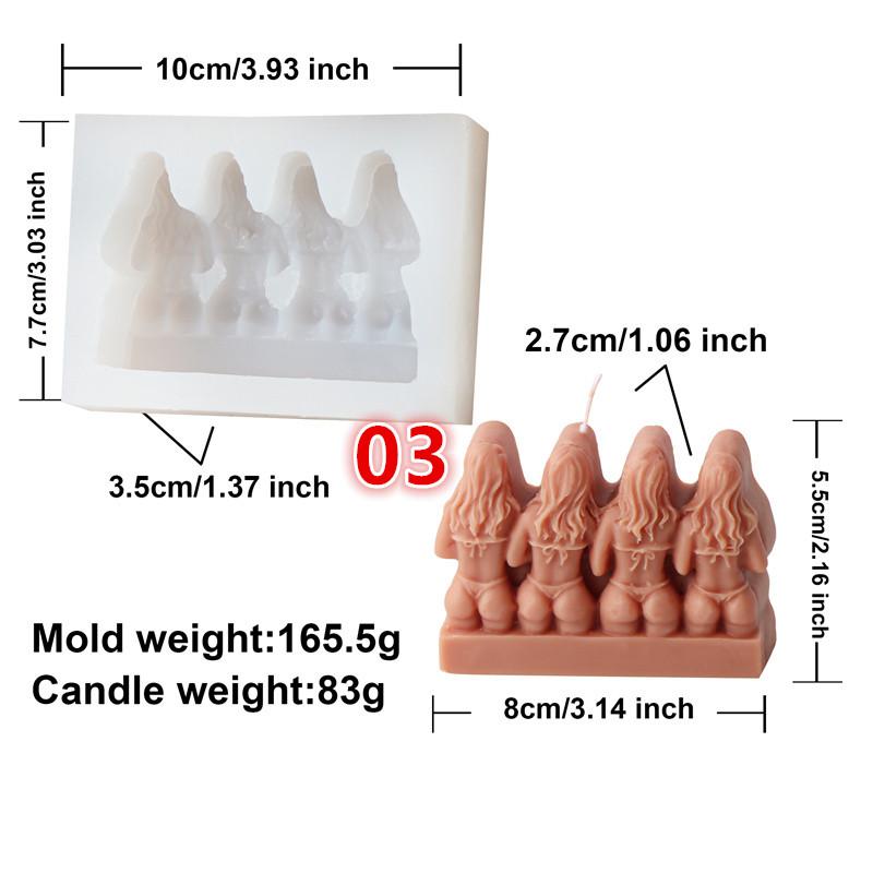 Женское тело Арт Свеча Силиконовые формы Сделай сам Портреты половины тела Резьба Искусство Гипс Ароматерапия Свадебный подарок Ручная работа Декор