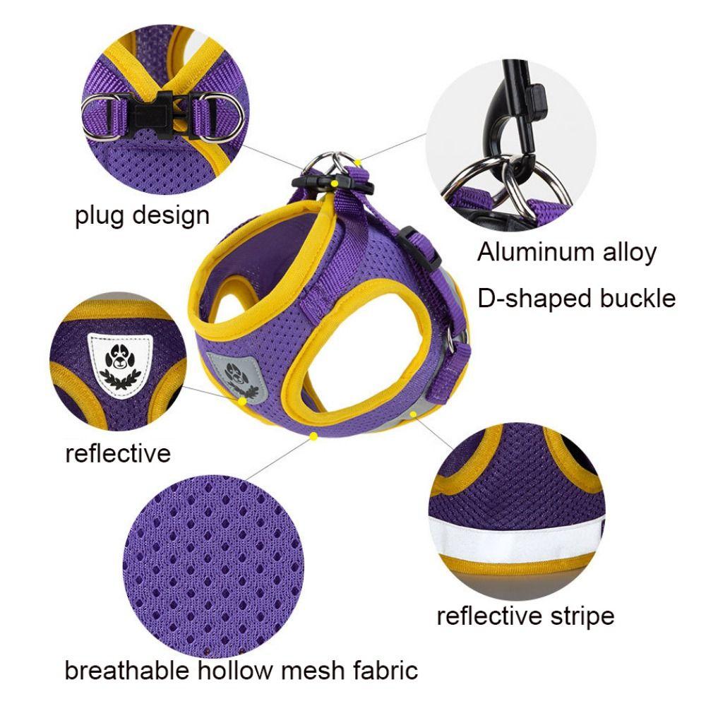 Светоотражающая шлейка и поводок для щенков, мягкие ремни для груди, сетчатый жилет для собак, для прогулок