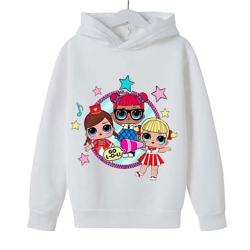 Детские хлопковые толстовки с капюшоном lolsurprise для детей 4-14 лет, милая толстовка с длинным рукавом, детская одежда для мальчиков/девочек, крутые милые детские топы