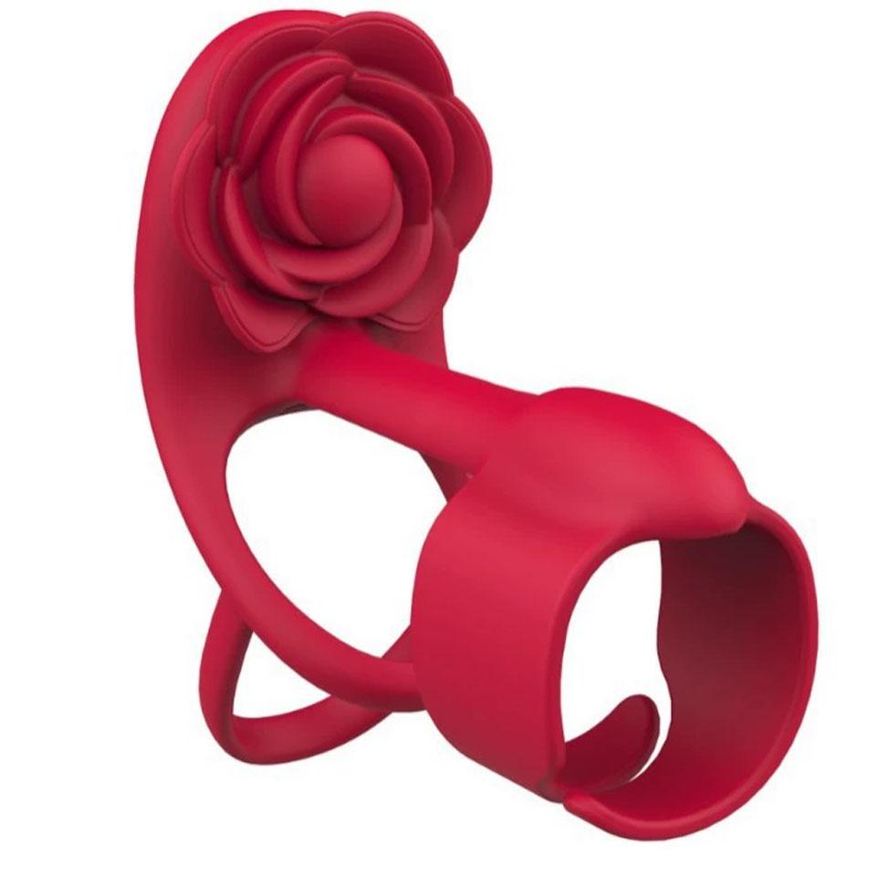 Вибрирующее кольцо для пениса, секс-игрушки для пар, мягкое силиконовое кольцо для пениса с розовым клиторальным вибратором, секс-игрушки для пар, 10 вибрирующих секс-игрушек для взрослых с розовым цветком