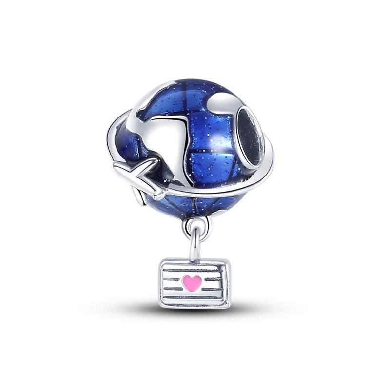 Original Charms Copper Travel Series Plane Camera Handbag Pendants Beads Fit Woman Bracelet Necklace Jewelry Charms Diy Gift