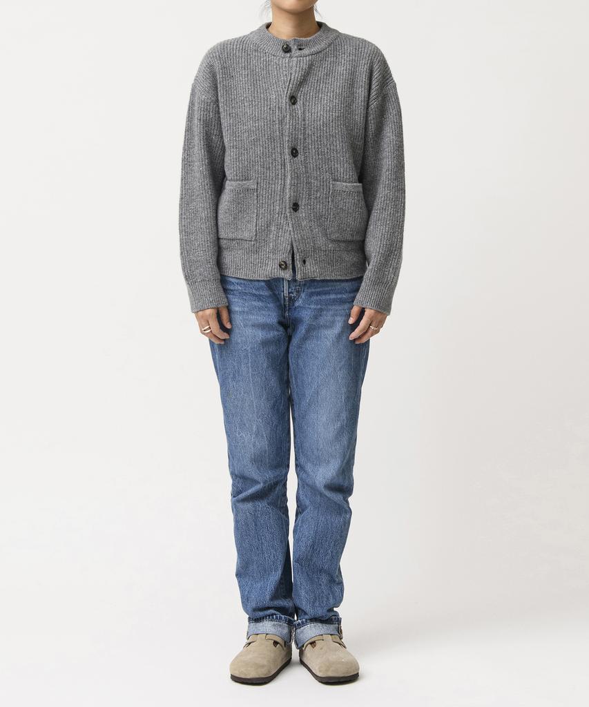 BEAT&SLNC Morrow Crewneck Cardigan (Melange Grey)
