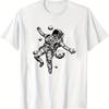 Floating Astronaut Space Graphic Print T-Shirt Breathable Cool, Comfortable Wear,Daily Casua