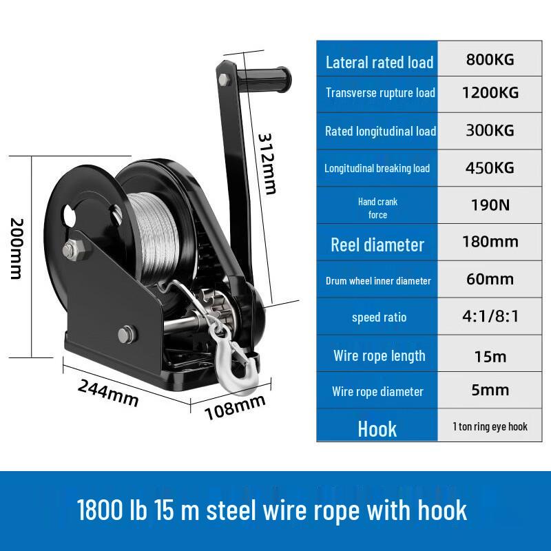 Self-locking Hand Crank Winch