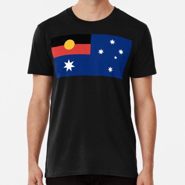 Australian Flag with Aboriginal Flag TShirt Made in Australia Unisex T-Shirt