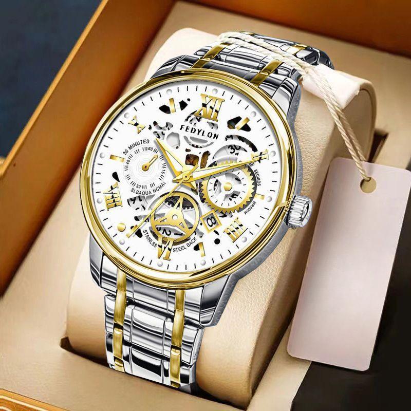 Модернизированный механизм полностью автоматический механизм мужские часы красивые черные технологии тренд корейская версия водонепроницаемые светящиеся мужские