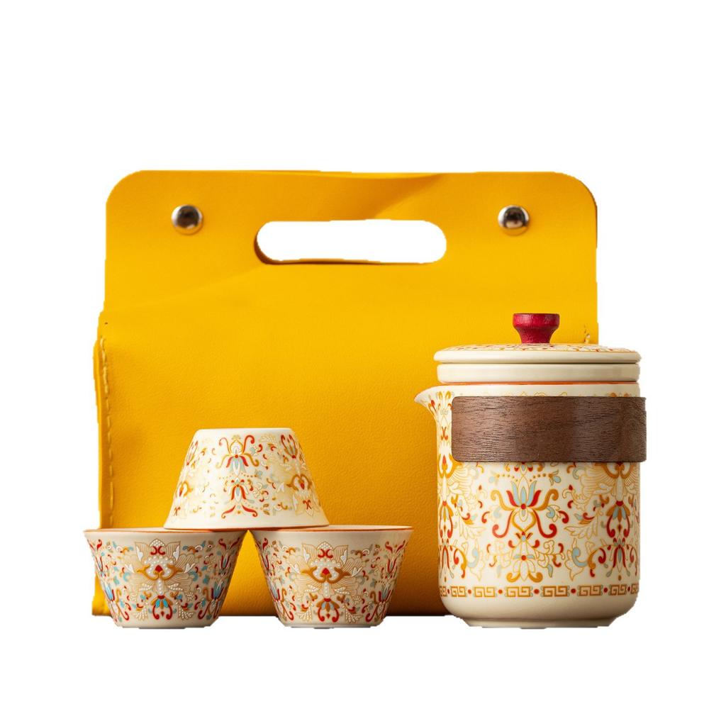 New portable travel tea set Chinese tea separation Kuaike cup outdoor car travel special tea drinking tea set