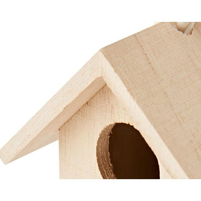 Nichoir en bois à suspendre 13 x 10 x 8,3 cm