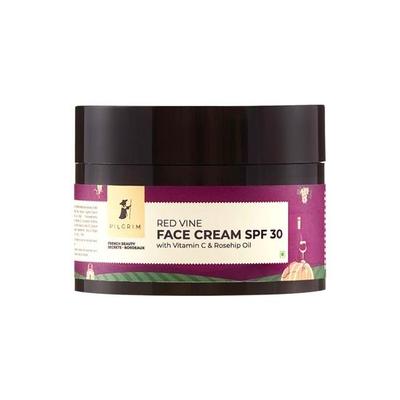 Крем для лица PILGRIM French Red Vine с солнцезащитным фактором SPF 30, маслом шиповника и витамином C для борьбы со старением, защита от солнца PA+++, для ежедневного использования, для сухой кожи, для мужчин и женщин, 50 г