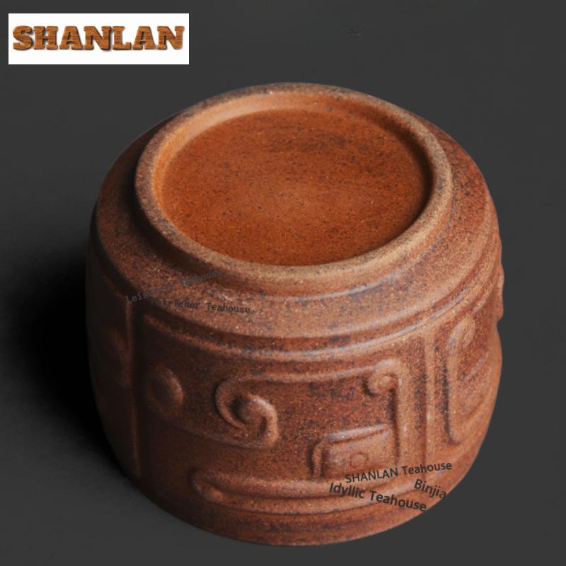 150ml Coarse Pottery Old Rock Clay Teacup Luxury Tea Bowl Water Jug Tea-tasting Meditation Cup Jianzhan Master Cups Teaware