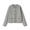 MUJI Washable Knit Crew Neck Size S Women's Cardigan, Gray, (BA1Q4A5S)