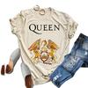 Vintage Women's Top QUEEN Queen Band Short Print Round Neck Short Sleeved T-shirt