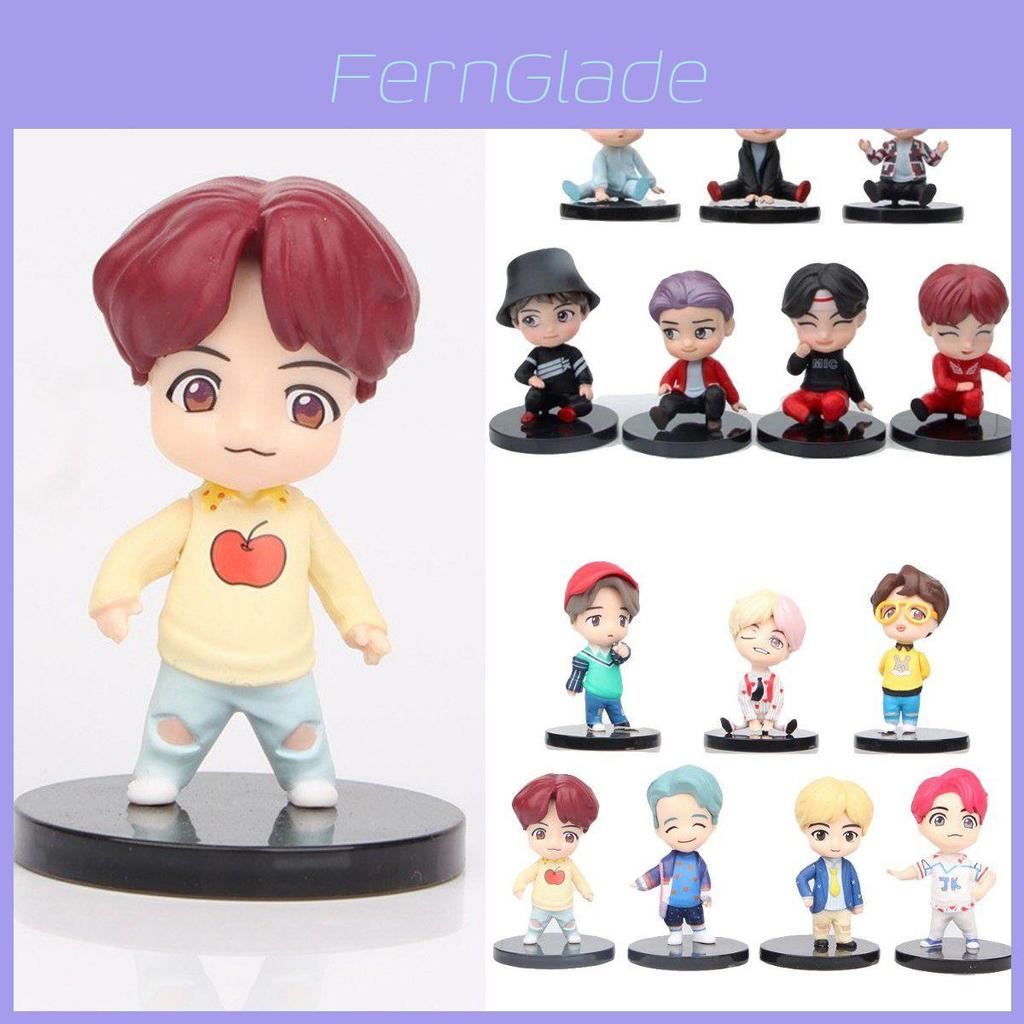 Очаровательный набор из 7 мини-фигурок Bts Tinytan с изображением Dynamite Bangtan Boys Для подарка и коллекции