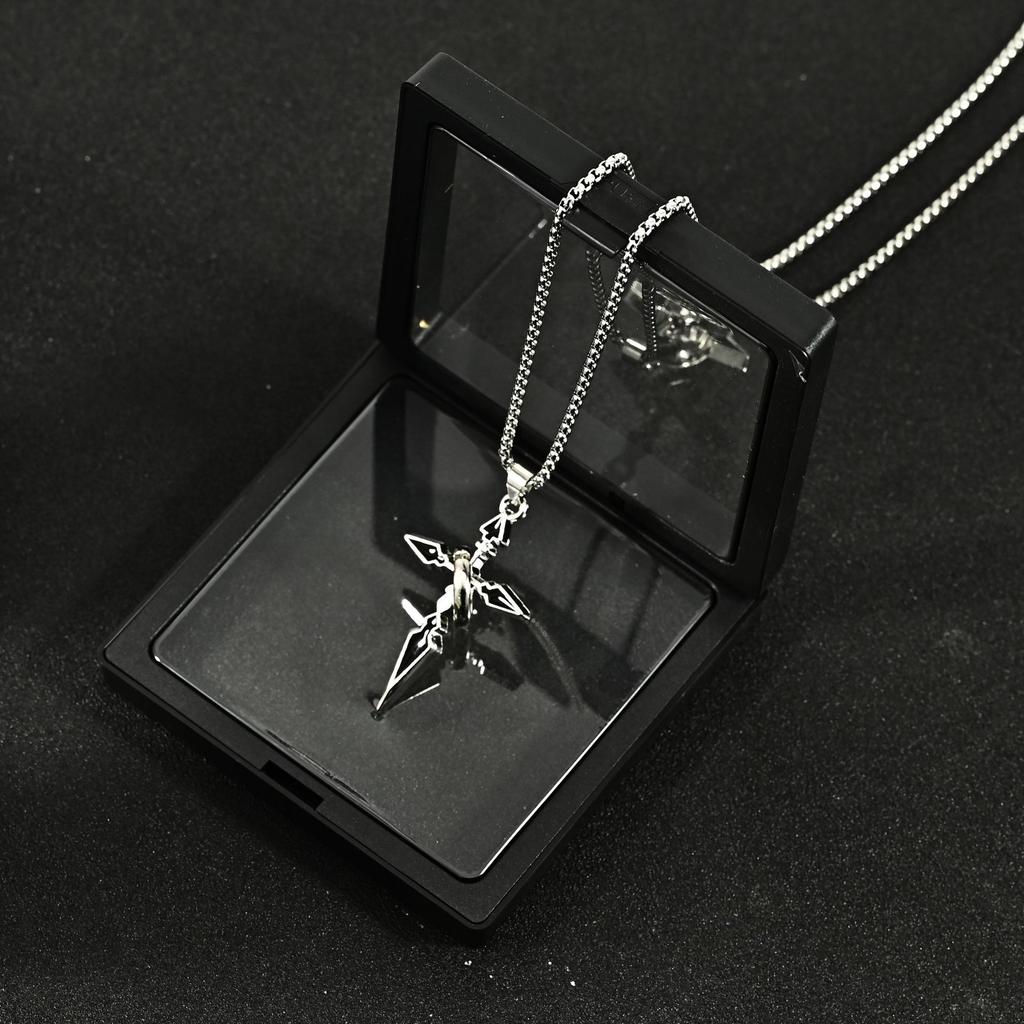 New Cross Pendant Necklace Trendy Versatile Chain Accessories Hoodie Pendant Titanium Steel Chain