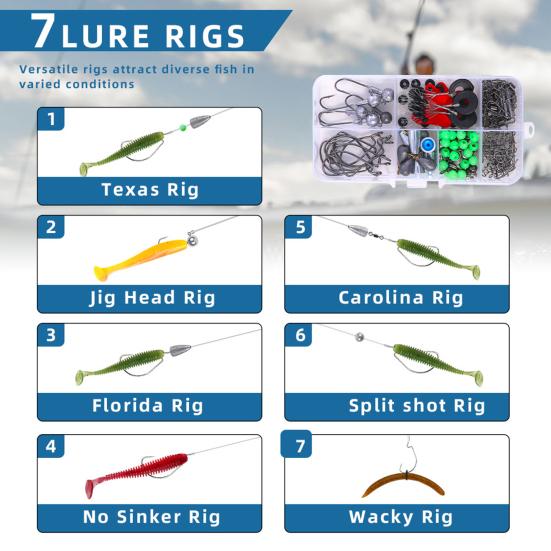 Грузила для рыбалки Набор крючков для рыбалки с коробкой для хранения Высокая прочность Устойчивость к ржавчине Компактный Портативный Набор для оснастки